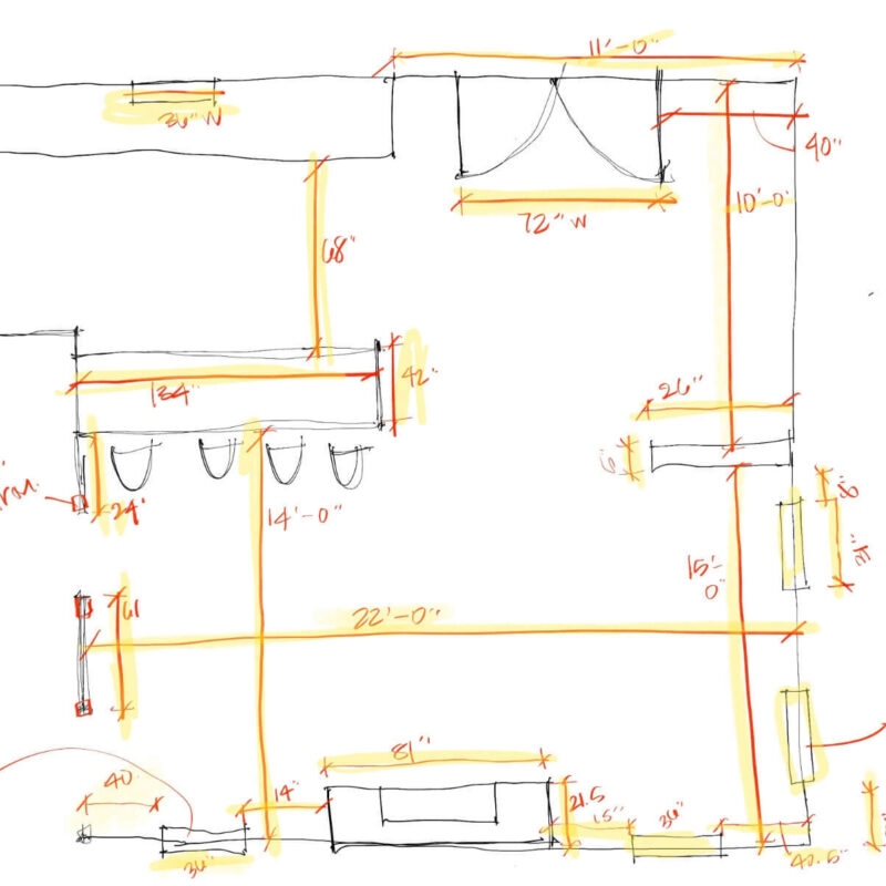 Sketch and measurements of home layout